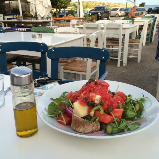 Cretan salad and olive oil